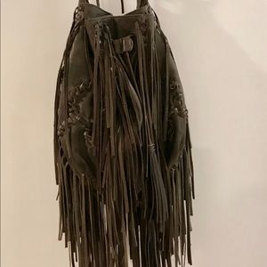 All Saints Fringe Leather Handbag